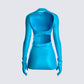 Pam Blue Mini Dress & Gloves