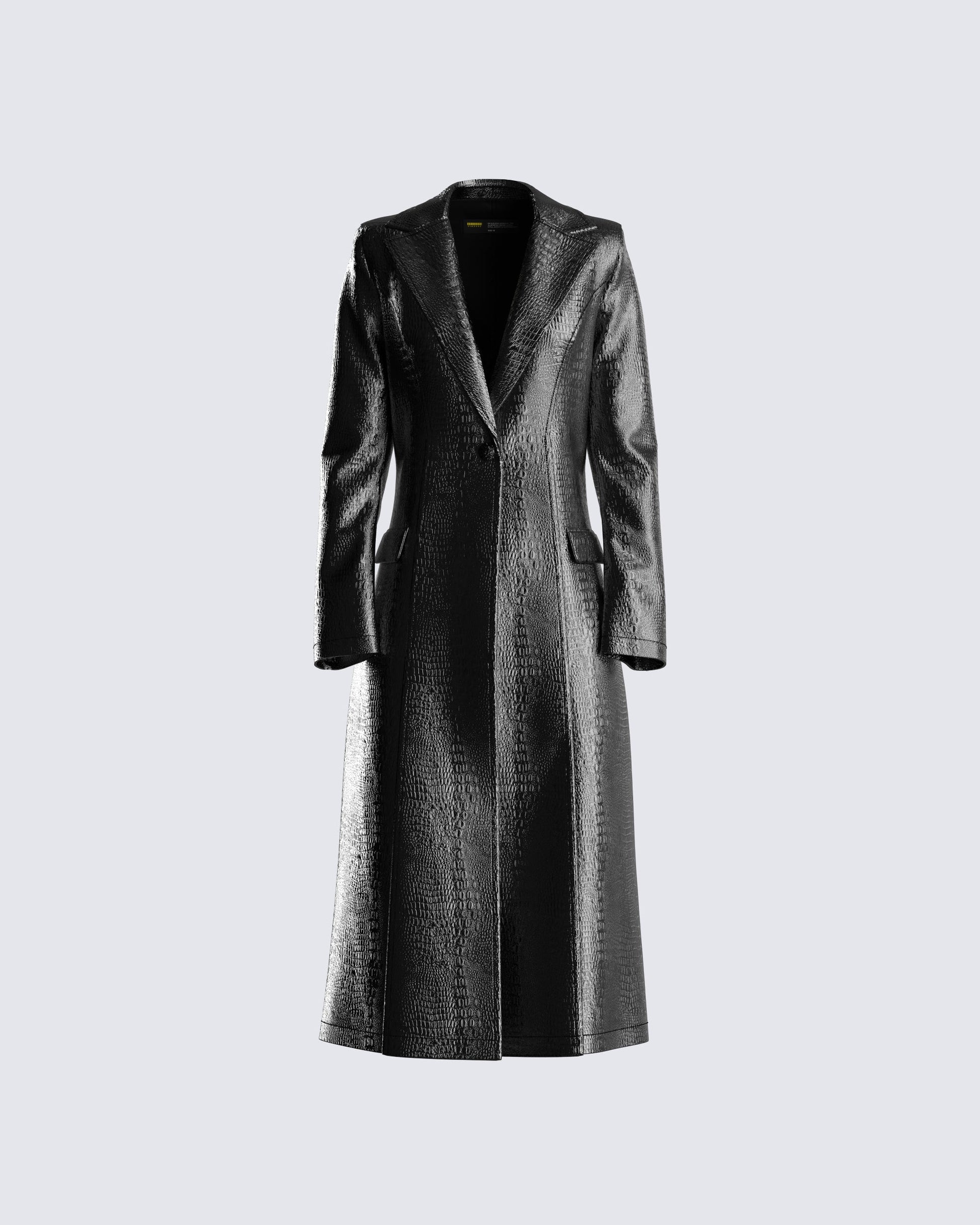 Claudia Vegan Croc Leather Coat product front