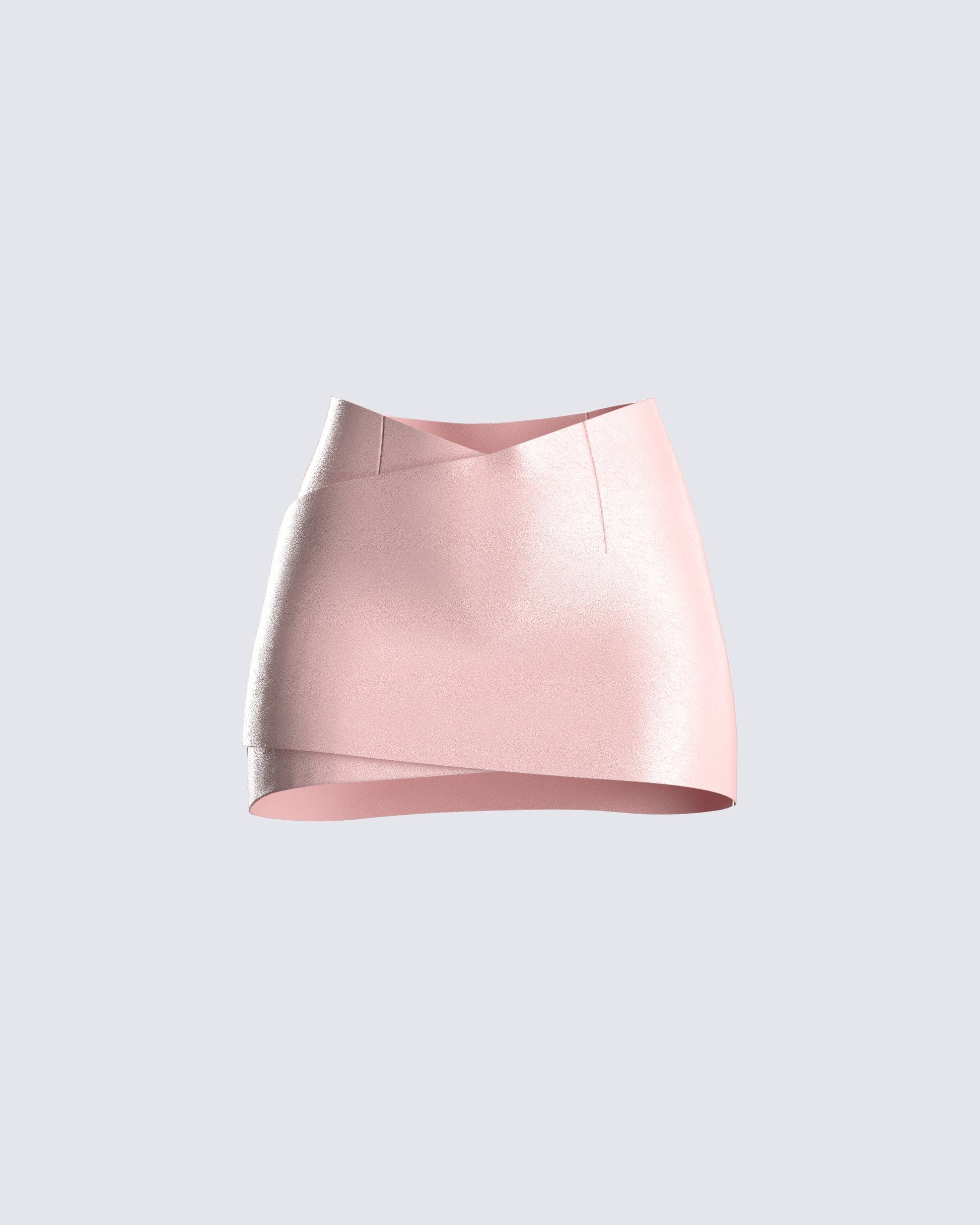 Jacque Pink Vegan Leather Skirt 3d product front