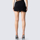 Rena Black Asymmetrical Mini Skirt
