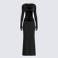 Vox Black Cut Out Dress & Gloves