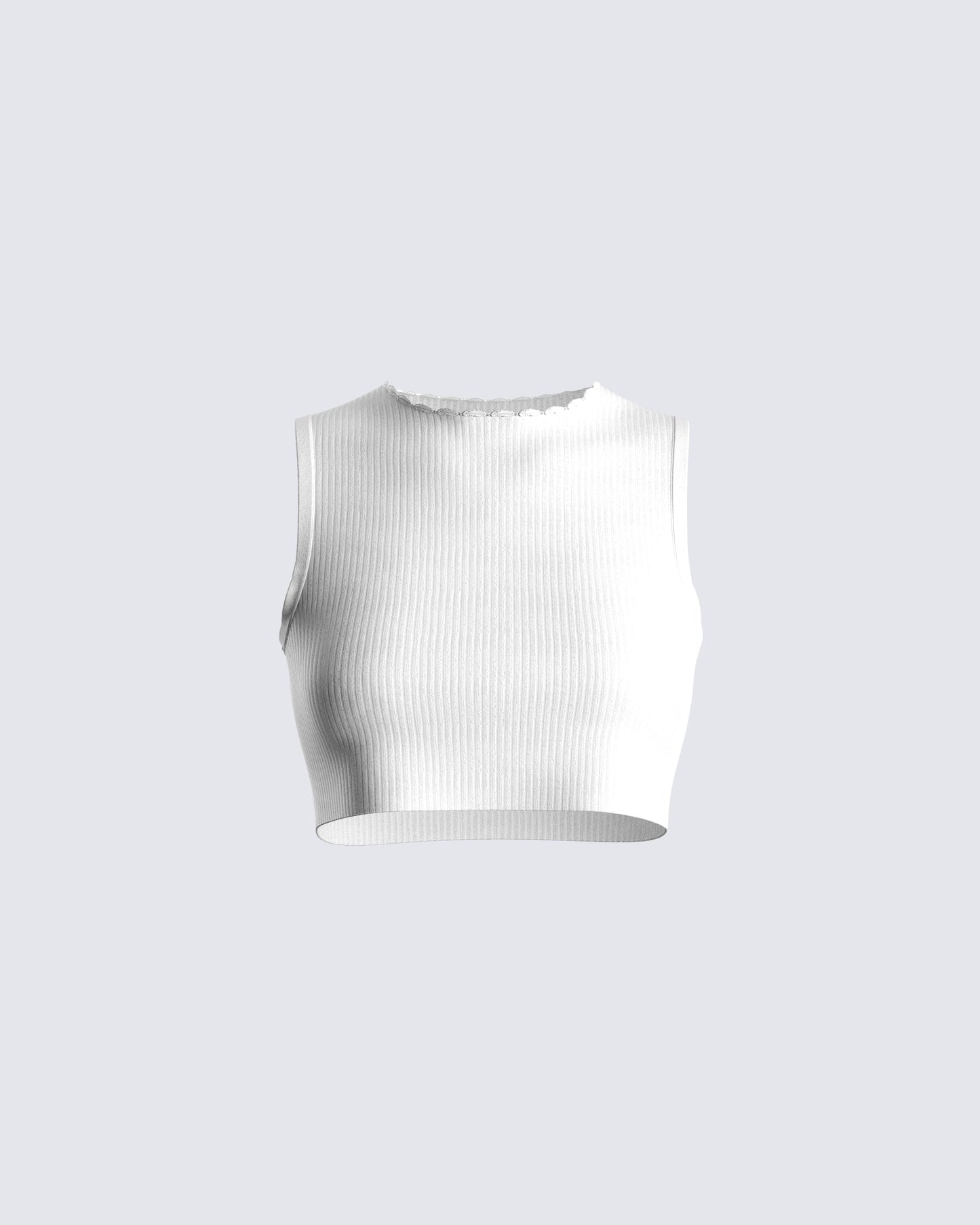 Vita White Cropped Tank product front