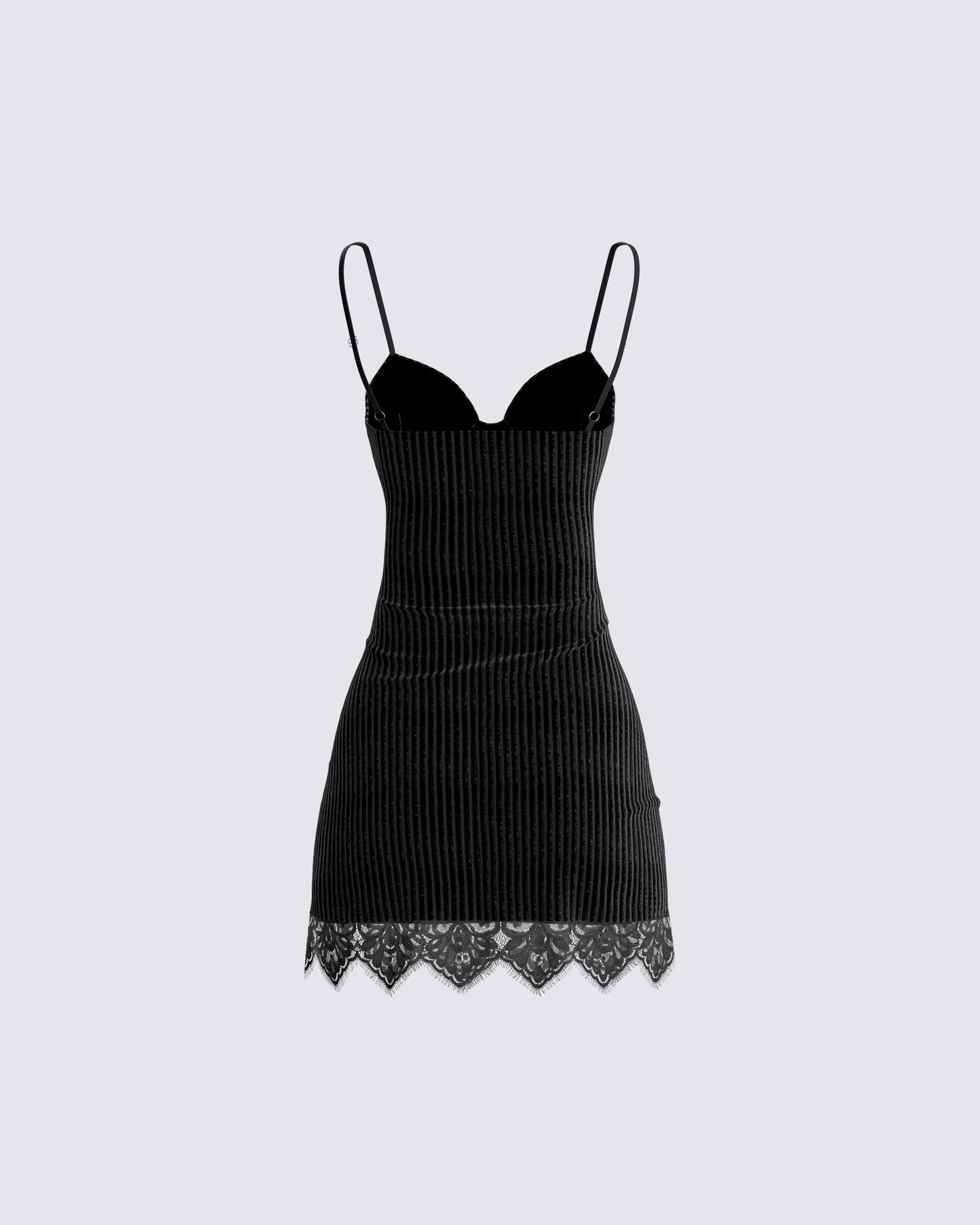 Yira Black Lace Trimmed Dress