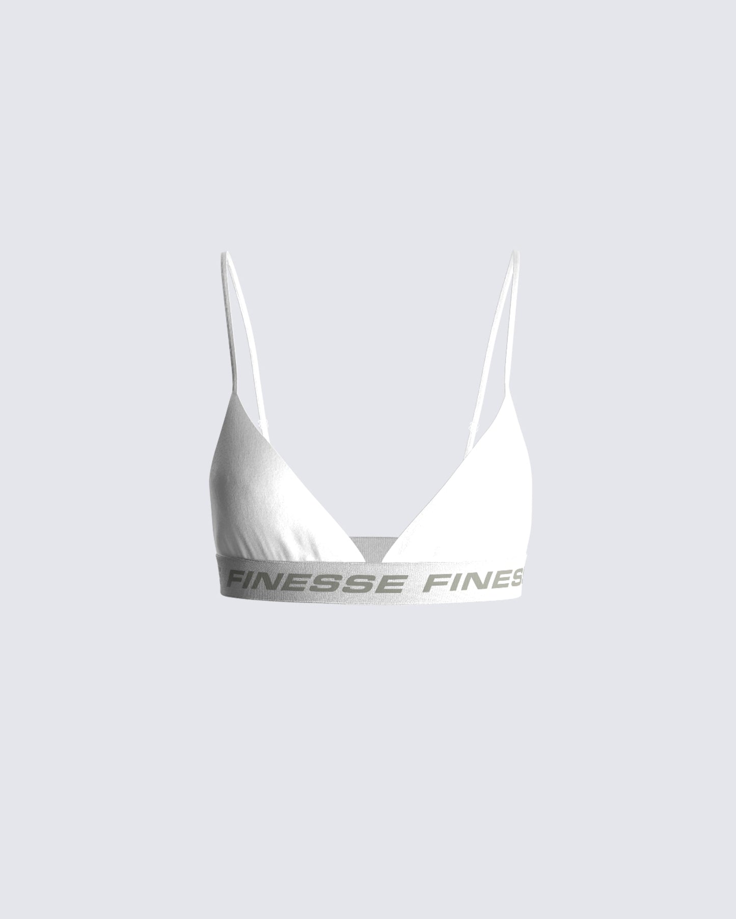 Romy White Logo Bralette