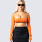 Carmina Orange Bandeau & Shrug model front