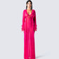 Florence Magenta Mesh Maxi Dress model front