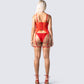 Kenna Red Satin Corset Top