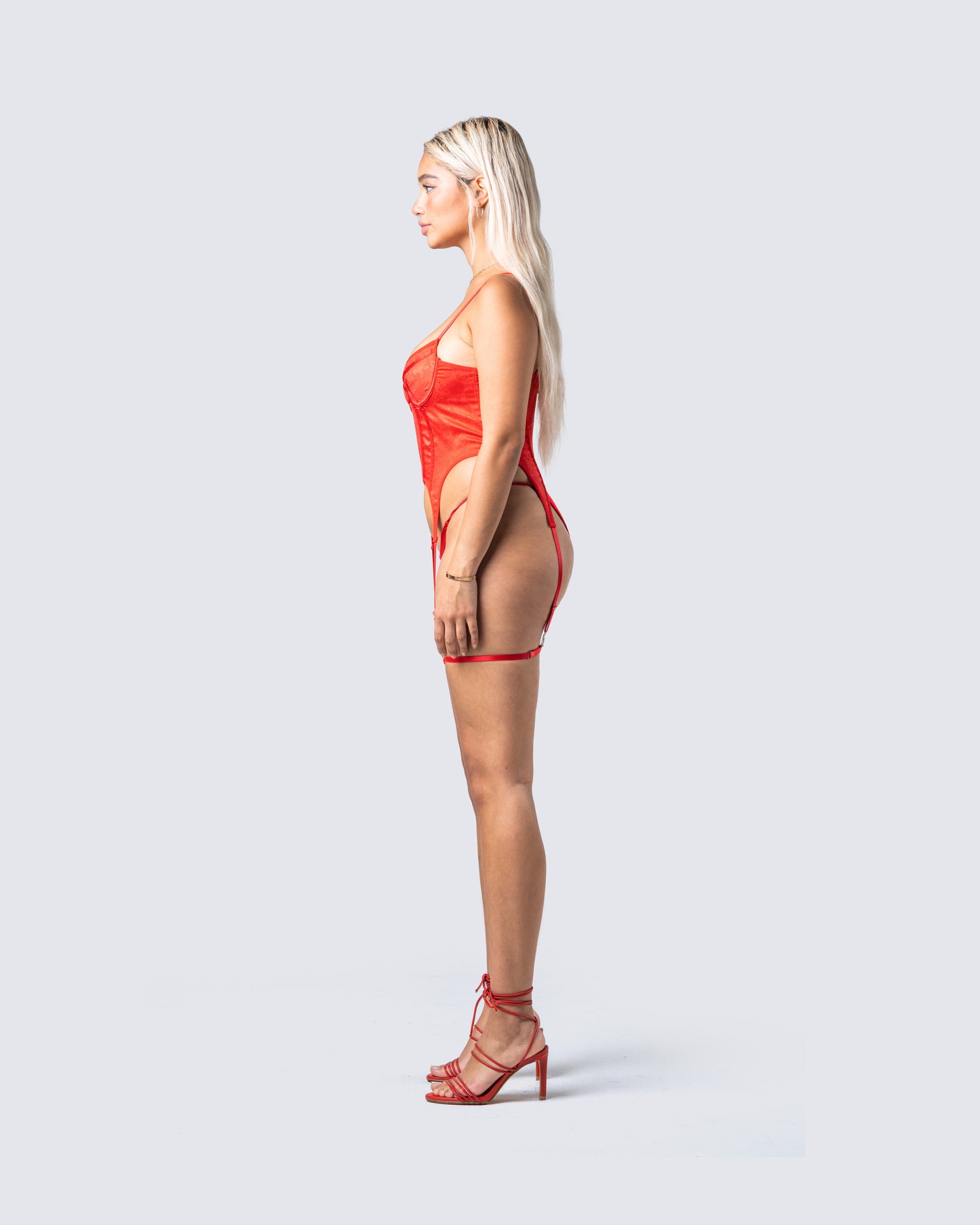Kenna Red Satin Corset Top