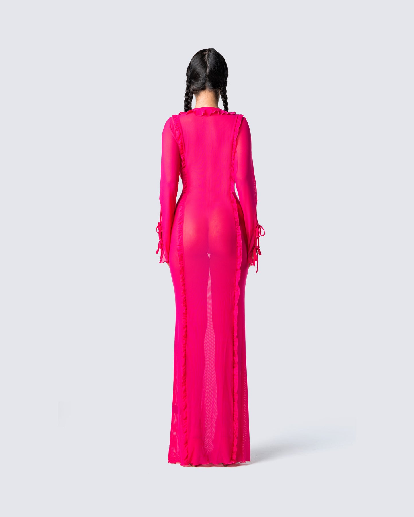 Florence Magenta Mesh Maxi Dress