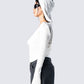 Inga White Knit Hooded Draped Top