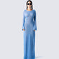 Oren Blue Sweater Knit Dress model front