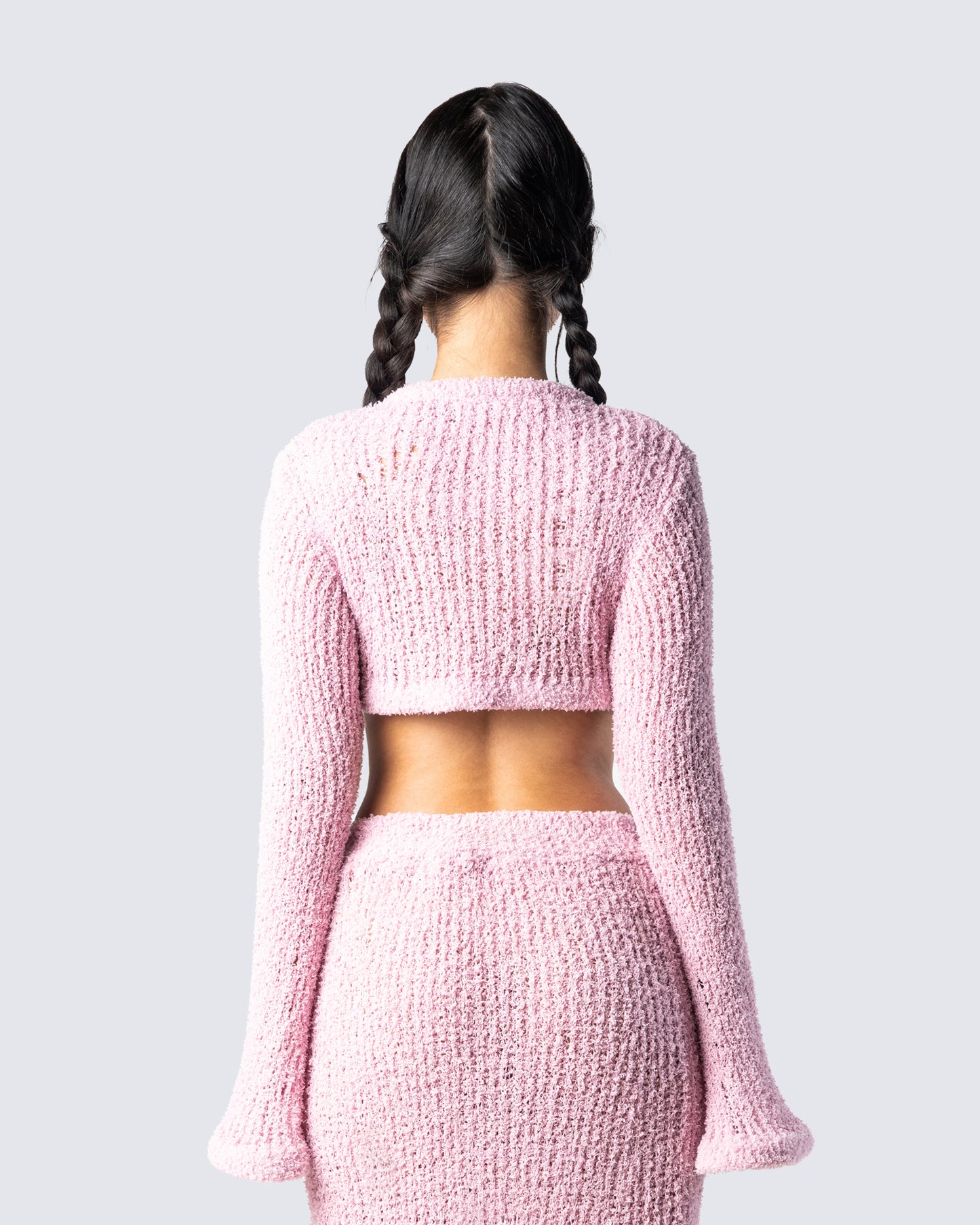 Senga Pink Cropped Sweater Top