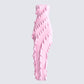 Blanche Pink Mesh Ruffle Dress 3d product front