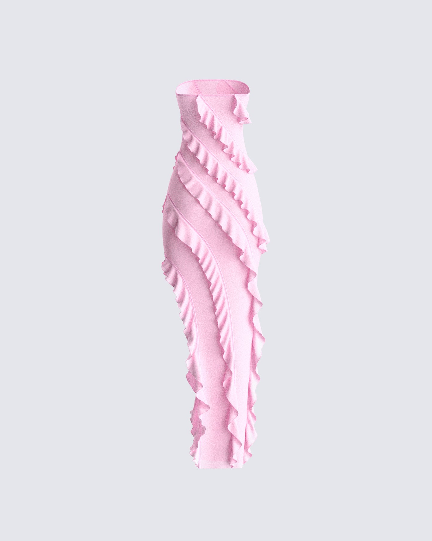 Blanche Pink Mesh Ruffle Dress